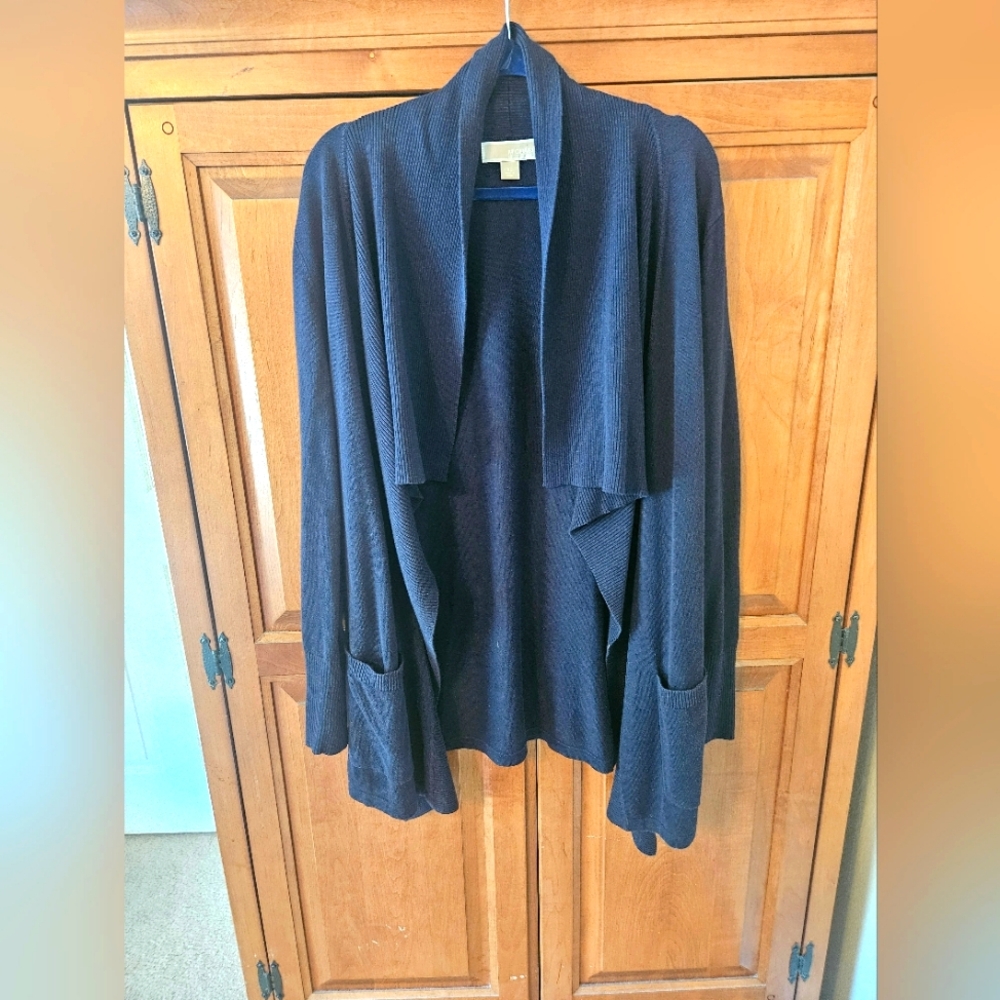 Michael Kors,navy blue, open front sweater